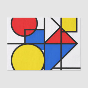 Mondrian Primary Color Composition Tissue Paper