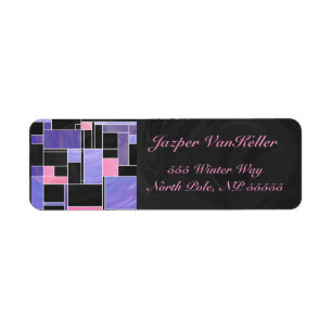Mondrian Purple Pink Black Print