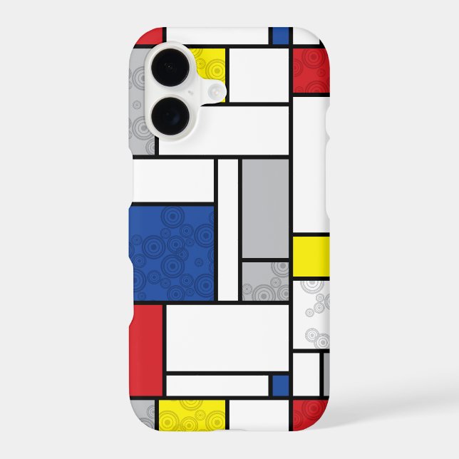 Mondrian Retro Circles Minimalist De Stijl Mod Art (Back)