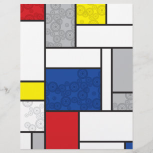 Mondrian Retro Circles Minimalist De Stijl Mod Art Flyer