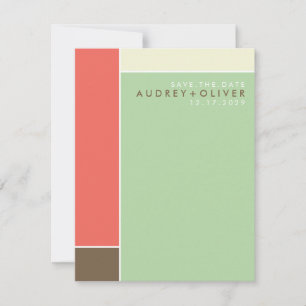 Mondrian Retro Mod Art Colourful Save The Date