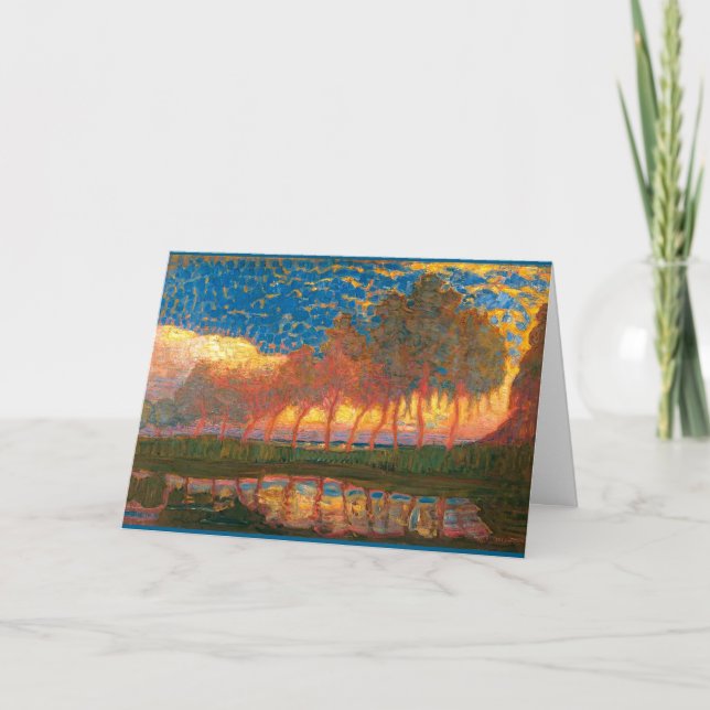 Mondrian - Row of Eleven Poplars Thank You Card (Front)