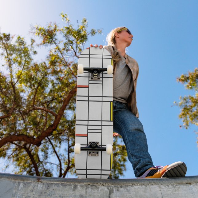 Mondrian’s Bold Modern Abstract Skateboard Design (Outdoor 1)