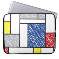 Mondrian Scribbles Minimalism De Stijl Art Laptop