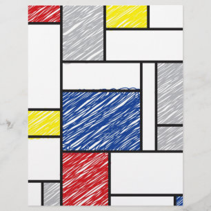Mondrian Scribbles Minimalist De Stijl Modern Art Flyer