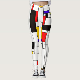 Mondrian Style Abstract Art Leggings