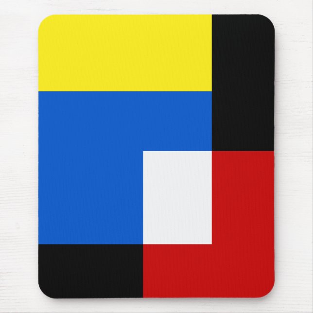 Mondrian Style Abstract Geometric Art Retro Tones Mouse Mat (Front)