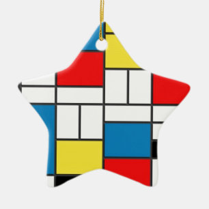 Mondrian Style Ceramic Tree Decoration