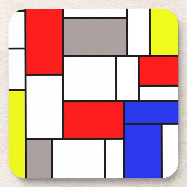 Mondrian style coaster (Front)