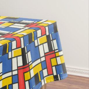 Mondrian Style Color Blocks Tablecloth