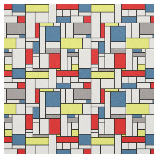 Mondrian style design fabric (Swatch)