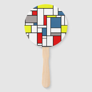 Mondrian style design hand fan