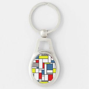 Mondrian style design key ring