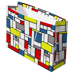 Mondrian style design large gift bag