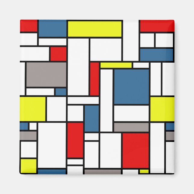 Mondrian style design magnet (Front)
