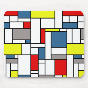Mondrian style design mouse mat