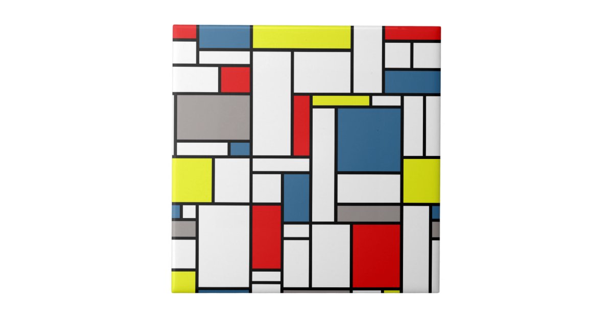 Mondrian style design tile | Zazzle