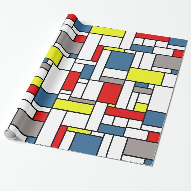 Mondrian style design wrapping paper (Unrolled)