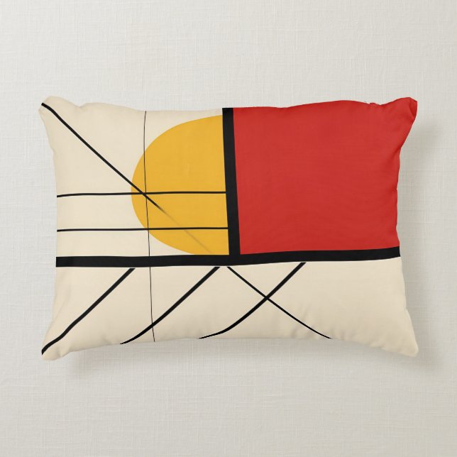 Mondrian-Style Geometric Art Print Decorative Cushion (Front)