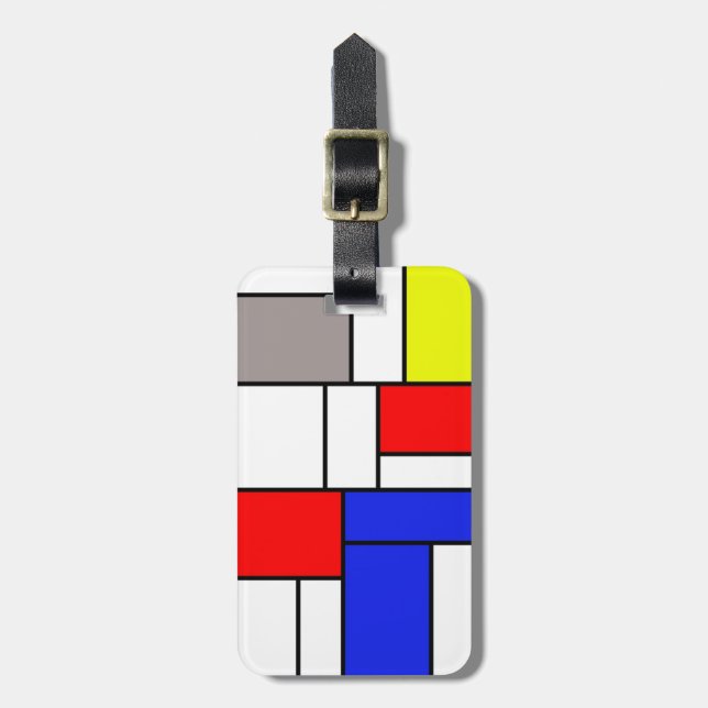 Mondrian style luggage tag (Front Vertical)