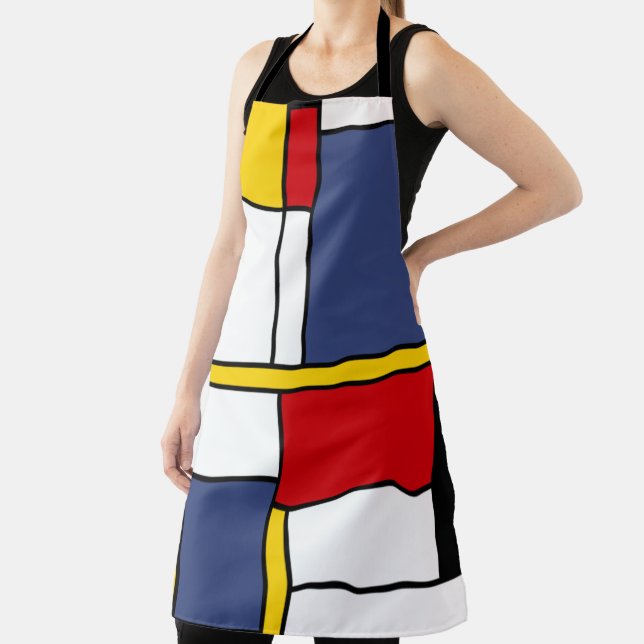Mondrian Style Modern Abstract Art Design Apron (Insitu)