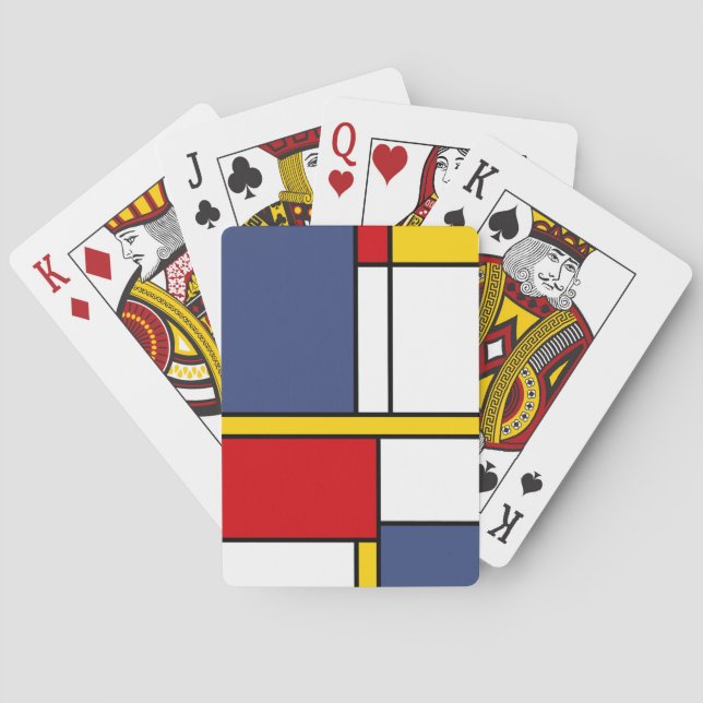 Mondrian Style Modern Abstract Art Design Playing Cards (Back)