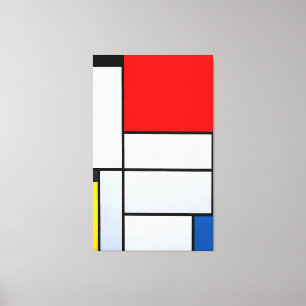 MONDRIAN - TABLEAU I - Comp. with Large Red Plane Canvas Print