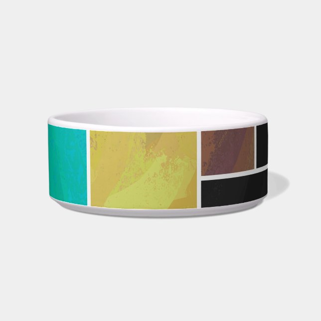 Mondrian Teal Brown Black Print Bowl (Right)