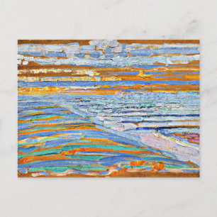 Mondrian - View from the Dunes with Beach and Pier Postcard