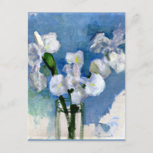 Mondrian - White Irises Postcard