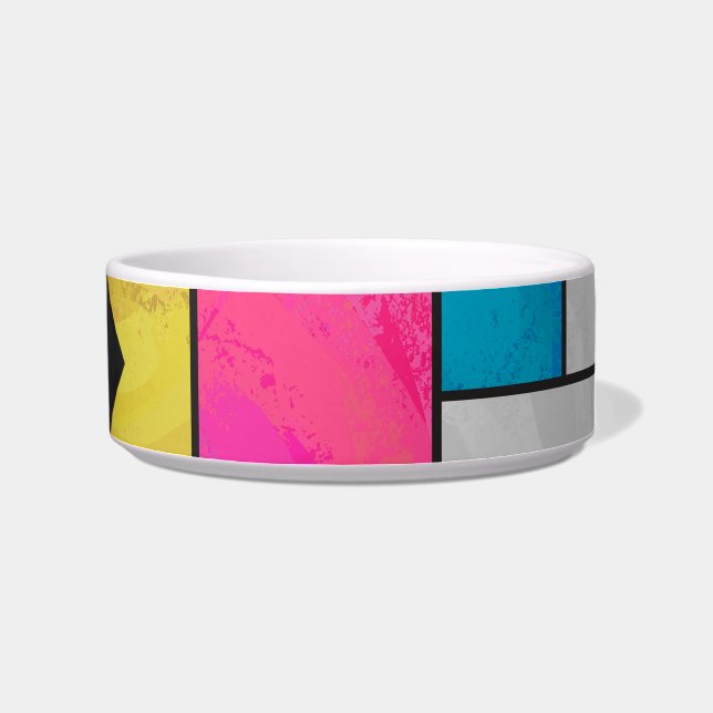 Mondrian Yellow Pink Blue Print Bowl (Right)