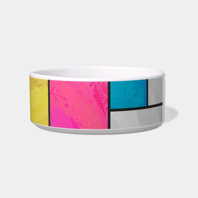 Mondrian Yellow Pink Blue Print Bowl (Right)