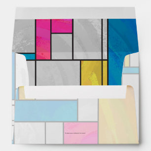 Mondrian Yellow Pink Blue Print Envelope