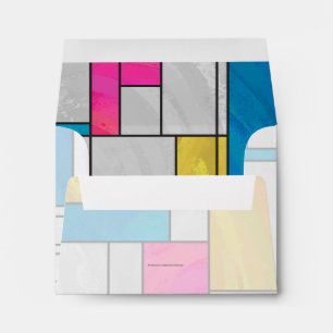 Mondrian Yellow Pink Blue Print Envelope