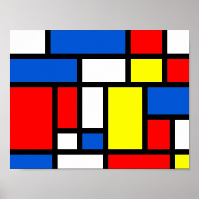 Mondrian Yellow Red Blue Poster (Front)