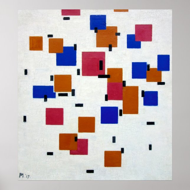 Mondrian's Composition in colour A Poster (Front)