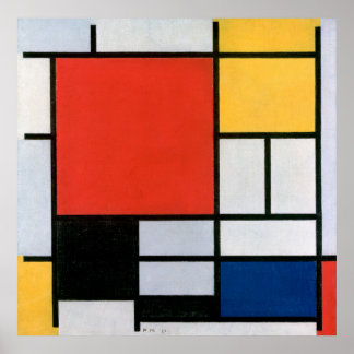 Mondrian's Composition Red, Yellow, Blue, Black Poster