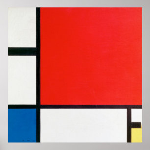 Mondrian's Composition with Red, Blue, and Yellow Poster