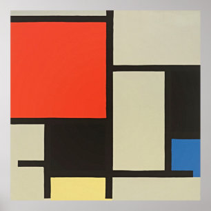 Mondrian's Vibrant Red, Blue & Yellow Masterpiece Poster
