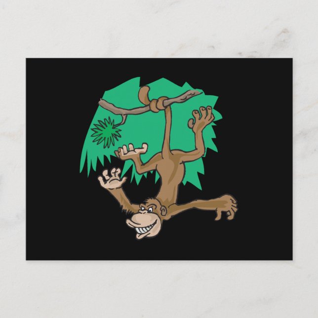 moneky hanging in a tree postcard (Front)