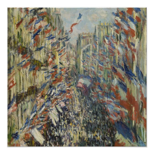 Monet 1878 The Rue Montorgueil in Paris Poster (Front)