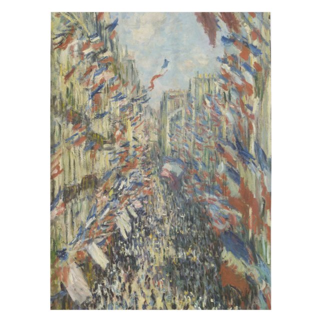 Monet 1878 The Rue Montorgueil in Paris Tablecloth (Front)