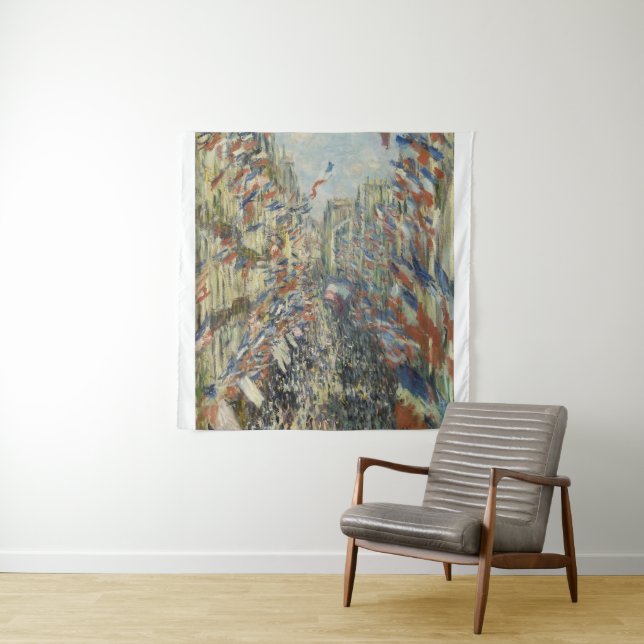 Monet 1878 The Rue Montorgueil in Paris Tapestry (In Situ)