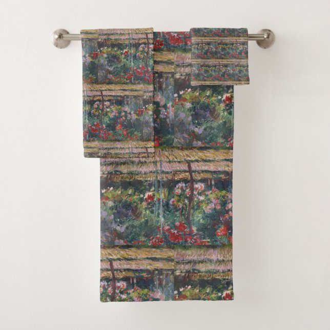Monet 1887 Vintage Peony Garden Bath Towel Set (Insitu)
