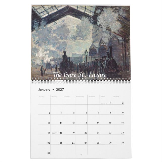 Monet 2011 calendar (Jan 2027)