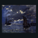 Monet - A Seascape Shipping By Moonlight Poster<br><div class="desc">A Seascape Shipping By Moonlight by Claude Monet. For more poster-ready images from Zedign Art Series Book 2 "Claude Monet - Paintings & Drawings  Vol 1",  visit https://books.zedign.com/zas/2.html</div>