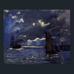 Monet - A Seascape Shipping By Moonlight Poster<br><div class="desc">A Seascape Shipping By Moonlight by Claude Monet. For more poster-ready images from Zedign Art Series Book 2 "Claude Monet - Paintings & Drawings  Vol 1",  visit https://books.zedign.com/zas/2.html</div>