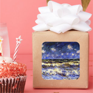 Monet - A Stormy Sea Square Sticker