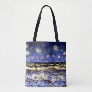 Monet - A Stormy Sea Tote Bag