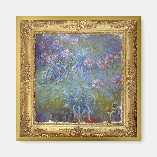 Monet Agapanthus Flowers Masterpiece Magnet (Front)
